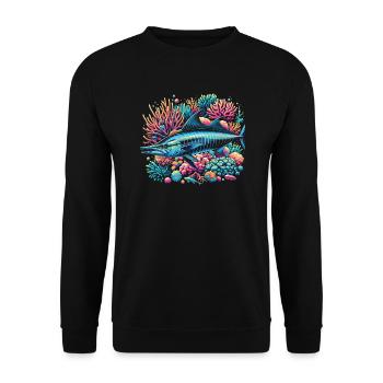 Wahoo Fish Catcher Fisher Pêcheur Pêche - Sweat-shirt Unisexe - noir - Devant - Alina (178cm) & Michal (187cm)