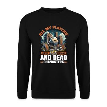 Jeu de rôle RPG Maître du jeu vidéo Gamer - Sweat-shirt Unisexe - noir - Devant - Alina (178cm) & Michal (187cm)