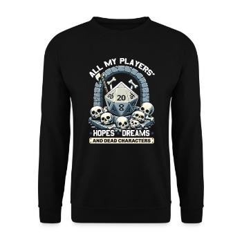 Jeu de rôle RPG Maître du jeu vidéo Gamer - Sweat-shirt Unisexe - noir - Devant - Alina (178cm) & Michal (187cm)