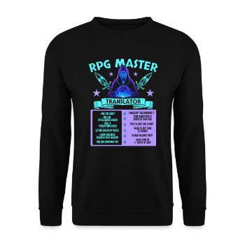Jeu de rôle RPG Maître du jeu vidéo Gamer - Sweat-shirt Unisexe - noir - Devant - Alina (178cm) & Michal (187cm)