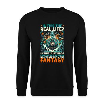 Jeu de rôle RPG Maître du jeu vidéo Gamer - Sweat-shirt Unisexe - noir - Devant - Alina (178cm) & Michal (187cm)