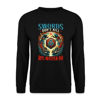 Jeu de rôle RPG Maître du jeu vidéo Gamer - Sweat-shirt Unisexe - noir - Devant - Alina (178cm) & Michal (187cm)