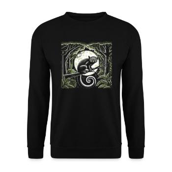 Aye Aye Face Aye-aye Nocturnal Lemur Animal - Unisex Sweatshirt - black - Front - Alina (178cm) & Michal (187cm)