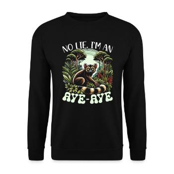 Aye Aye Face Aye-aye Nocturnal Lemur Animal - Unisex Sweatshirt - black - Front - Alina (178cm) & Michal (187cm)