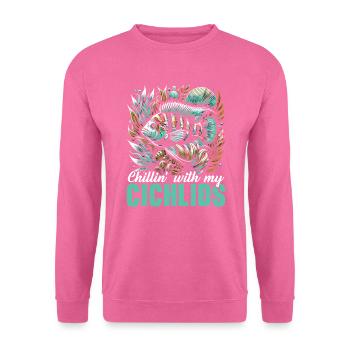 Cichlid Fish Lover Freshwater Fishkeeping Aquarium - Unisex Sweatshirt - pink - Front