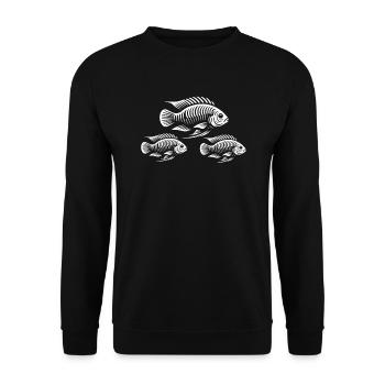 Cichlid Fish Lover Freshwater Fishkeeping Aquarium - Unisex Sweatshirt - black - Front - Alina (178cm) & Michal (187cm)