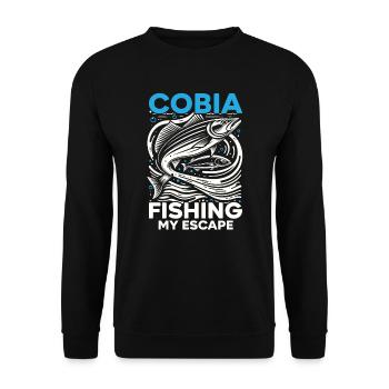 Cobia Amateur De Pêche Attrapeur De Poissons Pêcheur Pêcheur - Sweat-shirt Unisexe - noir - Devant - Alina (178cm) & Michal (187cm)