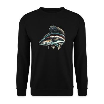 Cobia Amateur De Pêche Attrapeur De Poissons Pêcheur Pêcheur - Sweat-shirt Unisexe - noir - Devant - Alina (178cm) & Michal (187cm)
