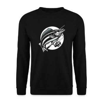 Cobia Amateur De Pêche Attrapeur De Poissons Pêcheur Pêcheur - Sweat-shirt Unisexe - noir - Devant - Alina (178cm) & Michal (187cm)