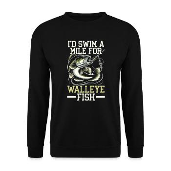 Zander Angeln Fischfänger Fischer - Unisex Pullover - Schwarz - Vorne - Alina (178cm) & Michal (187cm)