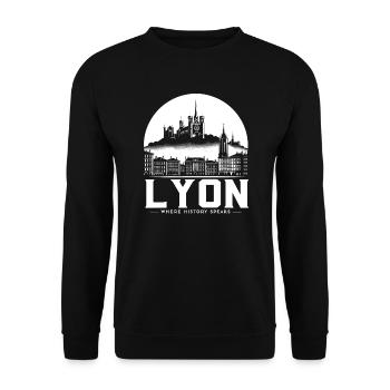 Lyon Frankreich Reisen Urlaub Tourist Ich liebe Lyon - Unisex Pullover - Schwarz - Vorne - Alina (178cm) & Michal (187cm)
