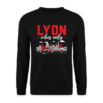 Lyon France Voyage Vacances Touriste J’aime Lyon - Sweat-shirt Unisexe - noir - Devant - Alina (178cm) & Michal (187cm)
