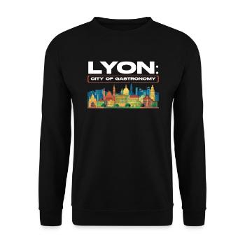 Lyon France Voyage Vacances Touriste J’aime Lyon - Sweat-shirt Unisexe - noir - Devant - Alina (178cm) & Michal (187cm)
