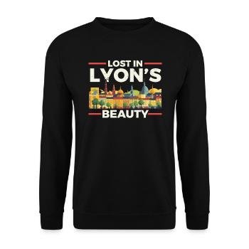 Lyon Frankreich Reisen Urlaub Tourist Ich liebe Lyon - Unisex Pullover - Schwarz - Vorne - Alina (178cm) & Michal (187cm)