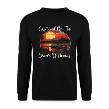 Piraeus Greece Travel Vacation Europe Greek Flag - Unisex Sweatshirt - black - Front - Alina (178cm) & Michal (187cm)