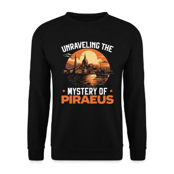 Piraeus Greece Travel Vacation Europe Greek Flag - Unisex Sweatshirt - black - Front - Alina (178cm) & Michal (187cm)