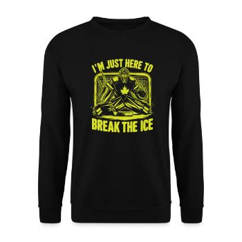 Ice Hockey Goalie Goaltender Keeper Goalkeeper - Unisex Sweatshirt - black - Front - Alina (178cm) & Michal (187cm)