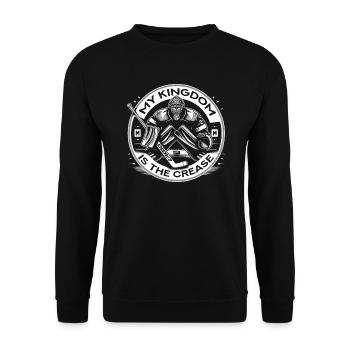 Ice Hockey Goalie Goaltender Keeper Goalkeeper - Unisex Sweatshirt - black - Front - Alina (178cm) & Michal (187cm)