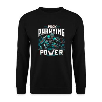 Ice Hockey Goalie Goaltender Keeper Goalkeeper - Unisex Sweatshirt - black - Front - Alina (178cm) & Michal (187cm)