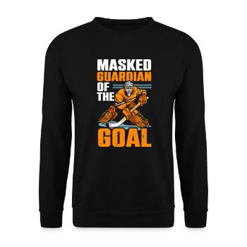 Ice Hockey Goalie Goaltender Keeper Goalkeeper - Unisex Sweatshirt - black - Front - Alina (178cm) & Michal (187cm)
