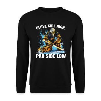 Ice Hockey Goalie Goaltender Keeper Goalkeeper - Unisex Sweatshirt - black - Front - Alina (178cm) & Michal (187cm)