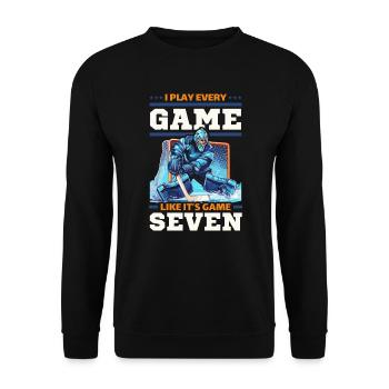 Ice Hockey Goalie Goaltender Keeper Goalkeeper - Unisex Sweatshirt - black - Front - Alina (178cm) & Michal (187cm)