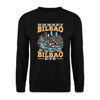 Bilbao Spain Travel Vacation I Love Bilbao Skyline - Unisex Sweatshirt - black - Front - Alina (178cm) & Michal (187cm)