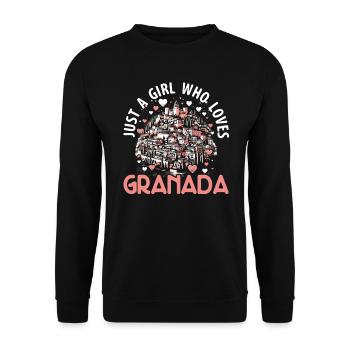 Granada Spain Travel Vacation Granada Skyline - Unisex Sweatshirt - black - Front - Alina (178cm) & Michal (187cm)