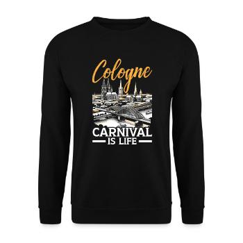 Cologne Allemagne Voyage Vacances J’aime Cologne - Sweat-shirt Unisexe - noir - Devant - Alina (178cm) & Michal (187cm)