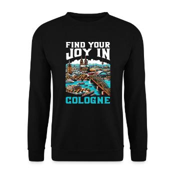 Cologne Allemagne Voyage Vacances J’aime Cologne - Sweat-shirt Unisexe - noir - Devant - Alina (178cm) & Michal (187cm)