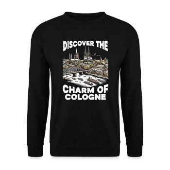 Cologne Allemagne Voyage Vacances J’aime Cologne - Sweat-shirt Unisexe - noir - Devant - Alina (178cm) & Michal (187cm)