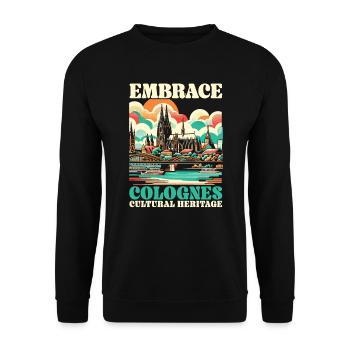 Cologne Allemagne Voyage Vacances J’aime Cologne - Sweat-shirt Unisexe - noir - Devant - Alina (178cm) & Michal (187cm)