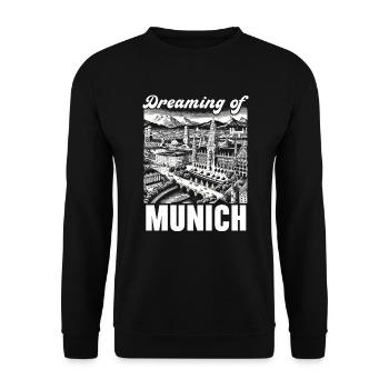 Munich Germany Travel Vacation I Love Munich - Unisex Sweatshirt - black - Front - Alina (178cm) & Michal (187cm)