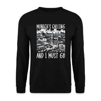 Munich Germany Travel Vacation I Love Munich - Unisex Sweatshirt - black - Front - Alina (178cm) & Michal (187cm)