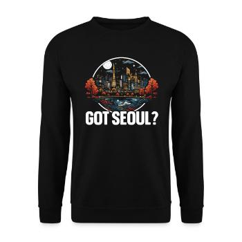 Seoul Südkorea Land Reisen Urlaub Koreanisch - Unisex Pullover - Schwarz - Vorne - Alina (178cm) & Michal (187cm)