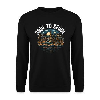 Seoul South Korea Country Travel Vacation Korean - Unisex Sweatshirt - black - Front - Alina (178cm) & Michal (187cm)