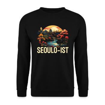 Séoul Corée du Sud Voyage à la campagne Vacances Coréen - Sweat-shirt Unisexe - noir - Devant - Alina (178cm) & Michal (187cm)