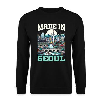 Seoul South Korea Country Travel Vacation Korean - Unisex Sweatshirt - black - Front - Alina (178cm) & Michal (187cm)