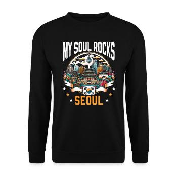 Seoul South Korea Country Travel Vacation Korean - Unisex Sweatshirt - black - Front - Alina (178cm) & Michal (187cm)