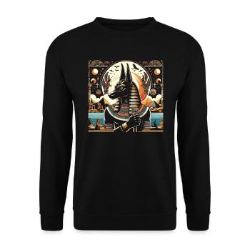 Anubis Mythologie égyptienne Pyramide Égypte ancienne - Sweat-shirt Unisexe - noir - Devant - Alina (178cm) & Michal (187cm)