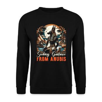 Anubis Mythologie égyptienne Pyramide Égypte ancienne - Sweat-shirt Unisexe - noir - Devant - Alina (178cm) & Michal (187cm)