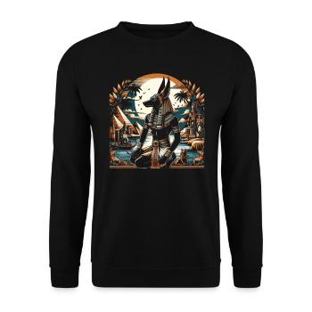 Anubis Mythologie égyptienne Pyramide Égypte ancienne - Sweat-shirt Unisexe - noir - Devant - Alina (178cm) & Michal (187cm)