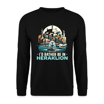 Heraklion Greece Travel Vacation Greek Heritage - Unisex Sweatshirt - black - Front - Alina (178cm) & Michal (187cm)