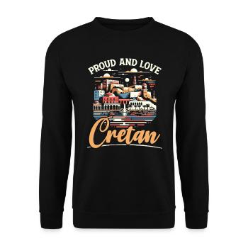 Heraklion Greece Travel Vacation Greek Heritage - Unisex Sweatshirt - black - Front - Alina (178cm) & Michal (187cm)