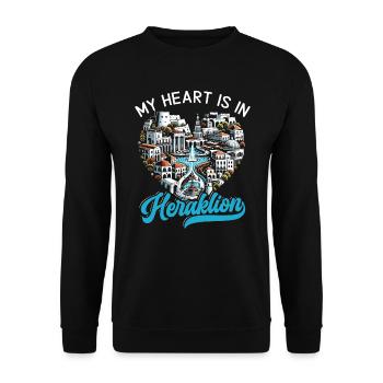 Heraklion Greece Travel Vacation Greek Heritage - Unisex Sweatshirt - black - Front - Alina (178cm) & Michal (187cm)