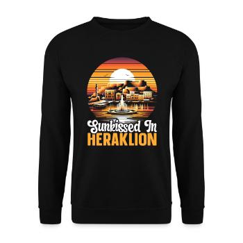 Heraklion Greece Travel Vacation Greek Heritage - Unisex Sweatshirt - black - Front - Alina (178cm) & Michal (187cm)
