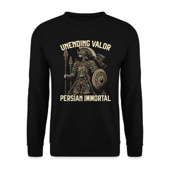 Persian Immortal Achaemenid Empire Persian Warrior - Unisex Sweatshirt - black - Front - Alina (178cm) & Michal (187cm)