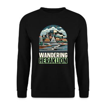Heraklion Greece Travel Vacation Greek Heritage - Unisex Sweatshirt - black - Front - Alina (178cm) & Michal (187cm)