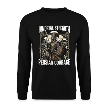 Persian Immortal Achaemenid Empire Persian Warrior - Unisex Sweatshirt - black - Front - Alina (178cm) & Michal (187cm)