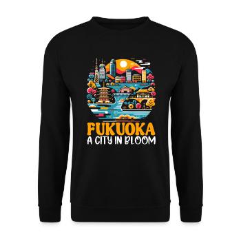 Fukuoka Japan Country Travel Vacation Japanese - Unisex Sweatshirt - black - Front - Alina (178cm) & Michal (187cm)